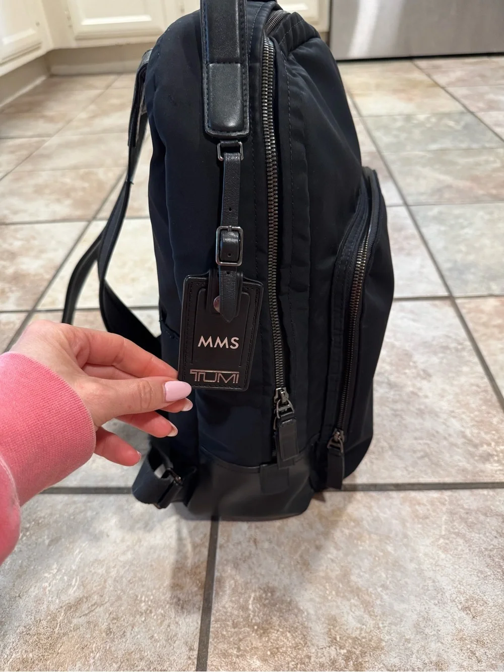 Tumi Harrison Black Nylon laptop Backpack with Front Zip Pocket